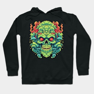 Green Weed Vegetable Skull Hoodie